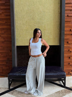 WIDE-STRIPED PANTS