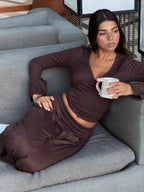 FLOWY SET IN BROWN